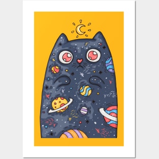 cute cat universe Posters and Art